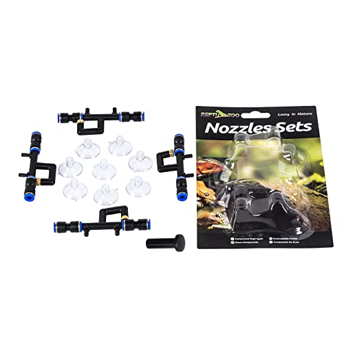 REPTI ZOO 4 Pieces Spray Nozzles Adjustable Fine Misting Water for Reptiles
