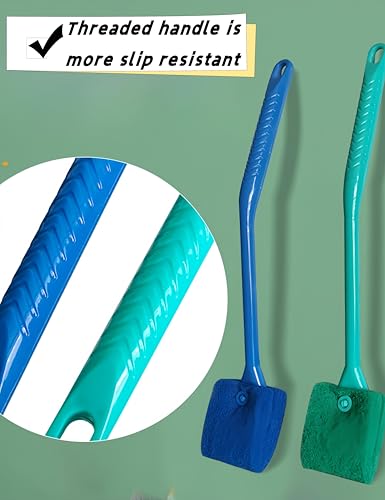 Double Sided Sponge Brush Cleaner, 2PCS, Long Handled | Fish Tank Brush, Aquarium Cleaning Tools, Fish Tank Glass Cleaner, Suitable for Glass Aquariums and Home Kitchens