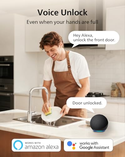 Philips Wi-Fi Smart Door Lock, Fingerprint Door Lock | APP Remote Unlock, Alexa Google Voice, 100 User Codes, Anti-Peep, Backlit Touchscreen, Waterproof, Includes 8 Batteries - color: Satin Nickel