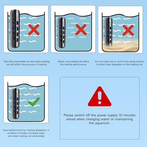 Submersible Aquarium Heater 25W with Protective Cover and Work Indicator Light, Constant Temperature 78℉ Around for Betta, Turtle, Freshwater and Saltwater Tanks, 1-5 Gallon Fish Tanks - size: 25W for 1-5 gallon