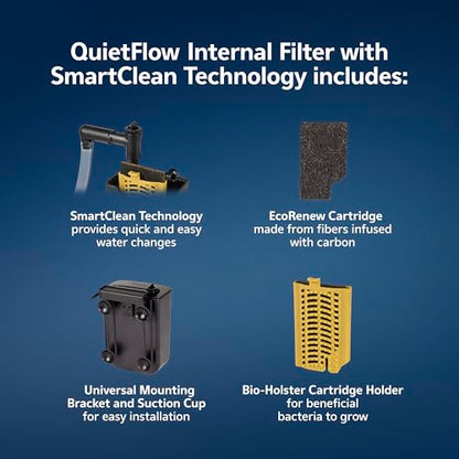 Aqueon QuietFlow Internal Filter with SmartClean Technology, Extra Small - size: Extra Small Filter, style: Extra Small Filter
