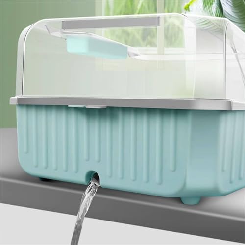 Reptile Tank Turtle Feeding Tank for Household use, Divided into Zones and Dual-use Easy Assembly(White)