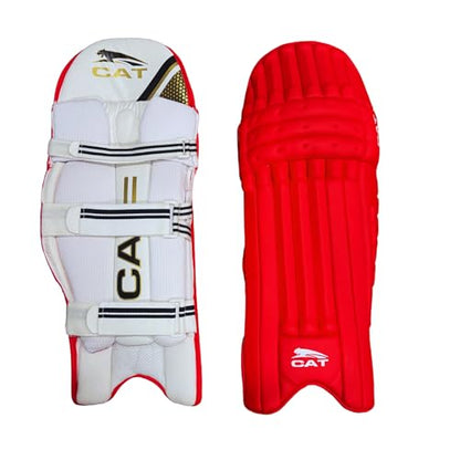 Titan Sports Professional Cricket Leg Guards for Adults Red/White | Lightweight, Match-Ready Pads | Right/Left Handed Options - color: Red White
