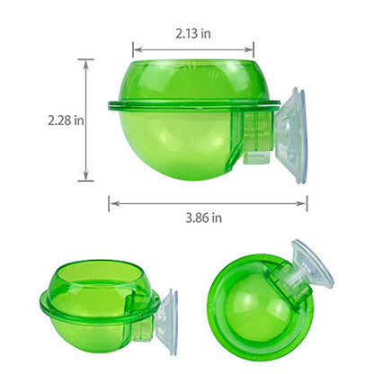 AUEAR, 2 Pack Reptiles Suction Cup Feeder Chameleon Feeding Food Cricket Bowl Water Dish Gecko Ledge Supplies Accessories for Lizard Bearded Dragon
