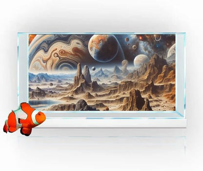 24X12IN Cosmic Spaceterrarium Background, Cool Parallel Space Themed Aquarium Reptile Habitat Background, Aquarium Background with 10EVA Double-Sided Tape - color: space02, size: 24X12in/60X30cm