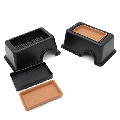 2 Pcs Small Reptile Hide Box Humidifier Caves Water Supply Hideout | with Sink Basin, for Lizards, Gecko, Snake - size: 2 pcs