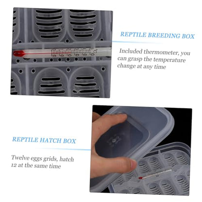 Small Egg Incubator for Reptiles 12 Compartment Breeding Box Temperature Control