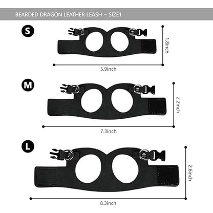 Bearded Dragon Leash and Harness Set, Beardie Carrier, Lizard Adjustable Harness with Leather Wings and Sling Bag, Reptile Small Pet Backpack Batwing Accessories (Black) - color: Black