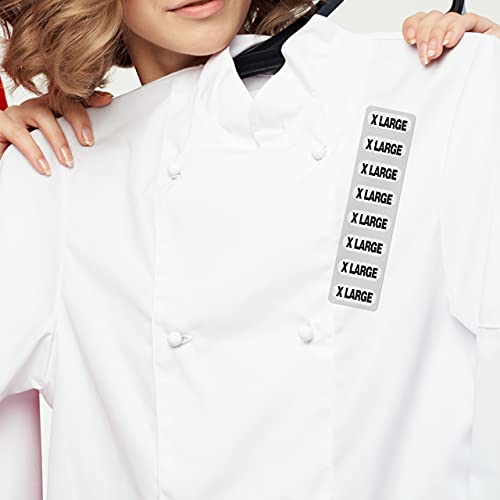 Clothing Size Strip Labels - 1.25" X 5" - 250 Strips Per Roll - Clear with Black and White Ink by Kenco (Extra Large) - size: Extra Large