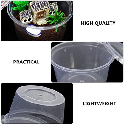 UKCOCO 20pcs Reptile Feeding Boxes Semi-Transparent Breeding Container with Ventilated Design for Lizards Snakes and Pets Quarantine Habitat