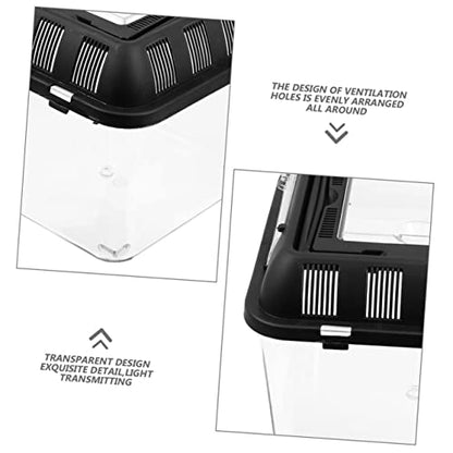 VANZACK Compact Turtle Travel Crate Reptile Carrier Breeding Box Pet Supply Spider Holding Container
