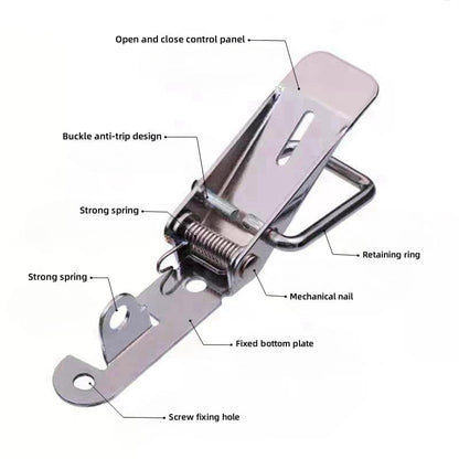 Latch 90 Degree Stainless Steel Spring Loaded Toggle Latch, Silver Catch Hasp Clamp Clip Lock with for Cabinet, Wooden Case, Box (70mm - 4 Pack)