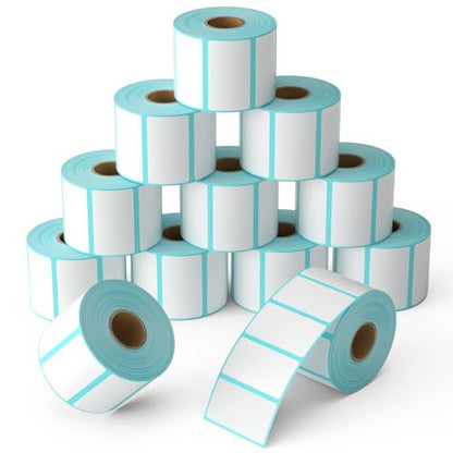 OausTect Thermal Labels 2.25 x 1.25 Barcode Labels Thermal Printer Labels for UPC, Self-Adhesive Address Shipping Thermal Label Stickers（18 Rolls 1000 Labels/Roll) - size: 2.25" x 1.25" | Blue, style: 18 Rolls