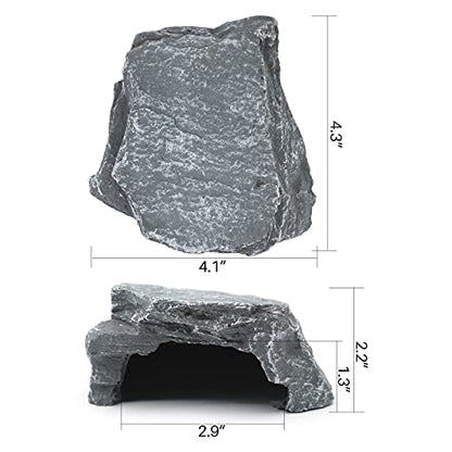 Reptile Rock Hide Cave Reptile Hideout Turtle Hideout for Bearded Dragon Tortoise Small Lizards Turtles Reptiles Amphibians Fish Aquarium Decor