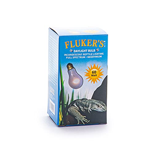 Fluker's Incandescent Reptile Lighting, Full Spectrum Daylight Bulb for Reptiles, Made with Neodymium, Provides Infrared Light, 60-Watt - size: 60 Watts