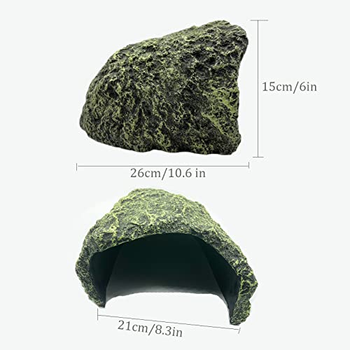 Extra Large Reptile Hide Resin Snake Hides | For Ball Pythons, Simulation Rock, For Habitat Lizard Leopard Gecko Bearded Dragon Turtle, Terrarium Decor