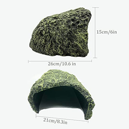 Extra Large Reptile Hide Resin Snake Hides | For Ball Pythons, Simulation Rock, For Habitat Lizard Leopard Gecko Bearded Dragon Turtle, Terrarium Decor