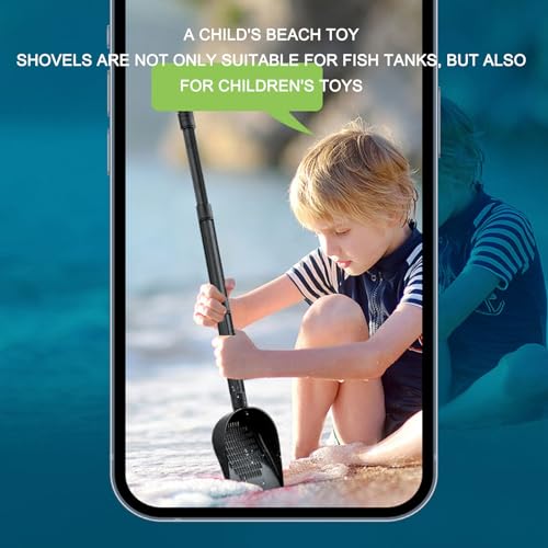 Alomejor Sand Scoop, Quick Drainage Tool for Fish Sand Shovel, Pet Waste Cleaner, Terrarium Substrate Litter Cleaner