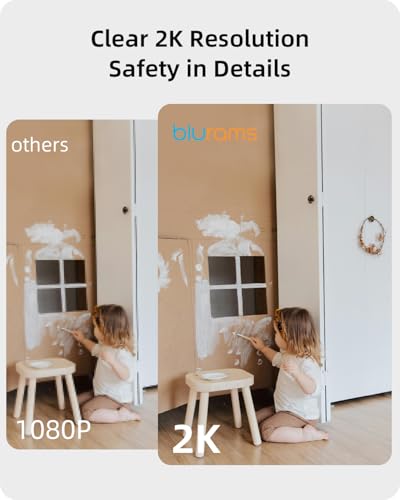 blurams Security Camera 2K, Baby Monitor Dog Camera 360-degree for Home Security (White + 64GB TF Card) - color: White-1Pack + 64GB TF Card
