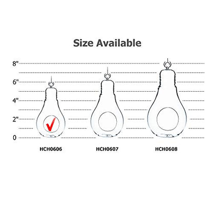 WGV Hanging Glass Plant Terrarium, Width 3", Height 6", Bulb DIY Air Succulent Planter Clear Vase Tea Light Votive Candle Holder, Wedding Event Office Home Outdoor Decor, 1 Piece - size: Bulb S