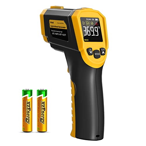 Infrared Thermometer Laser Temperature Gun -58°F ~1832°F(-50°C ~ 1000°C), Heat Gun for Cooking, Laser IR Surface Tool for Pizza Oven, Meat, Engine, with Adjustable Emissivity