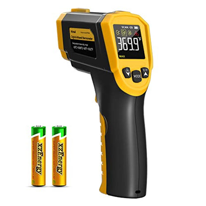 Infrared Thermometer Laser Temperature Gun -58°F ~1832°F(-50°C ~ 1000°C), Heat Gun for Cooking, Laser IR Surface Tool for Pizza Oven, Meat, Engine, with Adjustable Emissivity