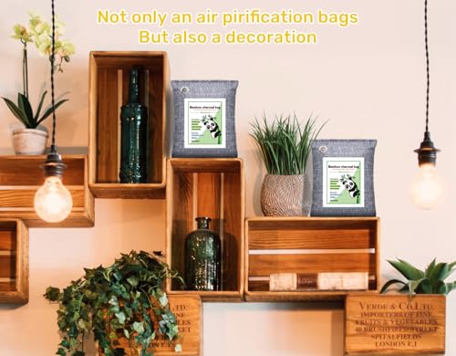 Activated Charcoal Odor Absorber Deodorizer Odor Eliminator for Strong Odor | Home, Basement, Closets, Shoes, Smoke, Car Air Freshener. 8 Pack Nature Bamboo Charcoal Air Purifying Bags - style: 8 Pack
