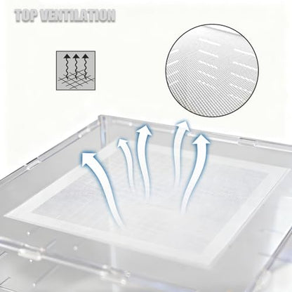 8x8x12 Acrylic Reptile Enclosure - Clear Terrarium Geckos Spiders | Metal mesh top for UVB compatibility with lightweight full-view acrylic construction - size: 8"8"12"