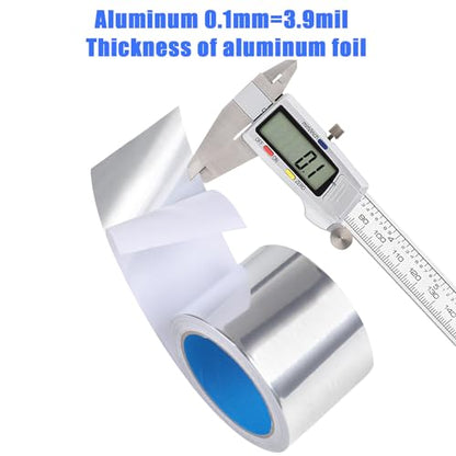 Romeda Aluminum Foil Tape, 3 inch x 65 Feet (3.9 mil), Insulation Adhesive Metal High Temperature Heavy Duty HVAC Tape, Silver for Ductwork, Dryer Vent, HVAC - size: 3 inch x 65Ft