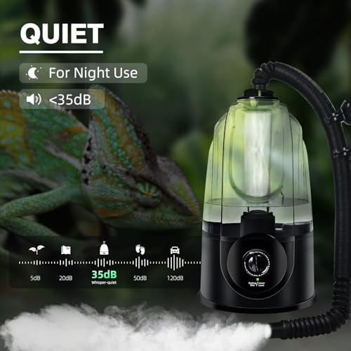 COOSPIDER Base CRH-380B Reptile Humidifier, Reptile Fogger Tank Humidifier Accessories, Reptile Misting System Replacement for Reptiles Amphibians Herps Vivarium - color: 380B-Black-Base