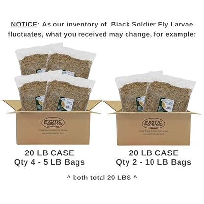 Exotic Nutrition 80 LB Bulk Dried Black Soldier Fly Larvae - High-Calcium Insect Treat - Chickens, Wild Birds, Bluebirds - size: 80 Pound (Pack of 1)
