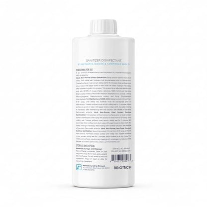 BRIOTECH Sanitizer Disinfectant Hypochlorous Spray, Kill 99.99% of Viruses & Bacteria, Control Mold, Eliminate Odor, Gentle for Nursery & Play Rooms, Food Contact Surface Sanitizer, 32 fl oz Refill | Kill 99.99% of viruses, bacteria, control mold, elimina