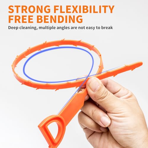 Drain Snake Drain Clog Remover Tool 4 Pack 20 Inch Flexible Hair Removal for Sink Shower Tub and Toilet with Grip Handle Easy Use Kitchen Bathroom Pipe Cleaner- AsonTao - color: Drain clog remover 4Pcs