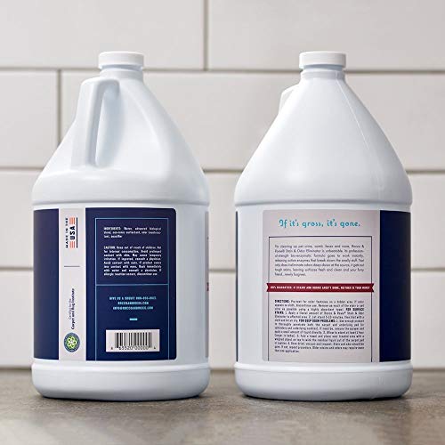Rocco & Roxie Enzyme Stain & Odor Eliminator, 1 Gallon | Bio-enzymatic urine destroyer; CRI Certified Safe; made in USA; for carpets, bedding, litter boxes, crates & cars - size: 128 Fl Oz (Pack of 1)