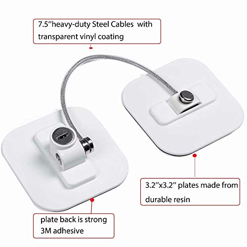 Locks for Refrigerator,2 Pack Fridge Lock with Keys,Lock for a Fridge,White Refrigerator Lock