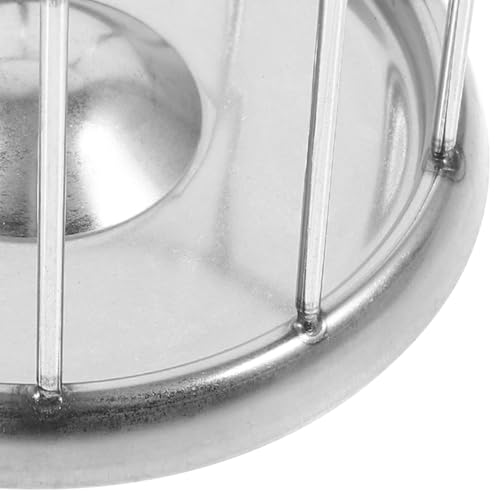 POPETPOP Stainless Steel Reptile Water Dish : Tortoise Feeder with Stable Base Reptile Food Bowl for Bearded Dragon Lizard Frog Gecko, 4.32X4.32X3.14in