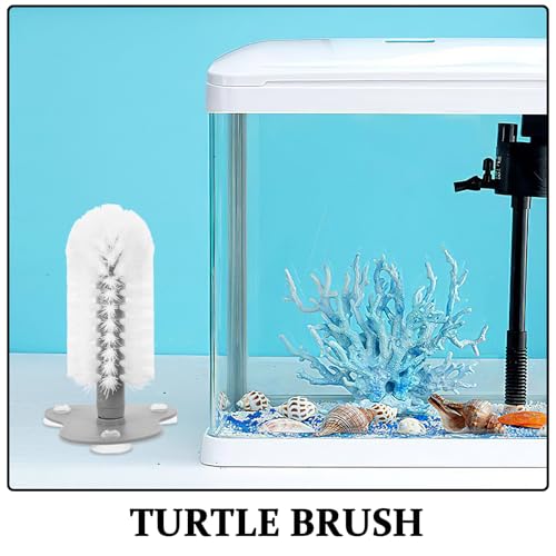 Turtle Shell Cleaning Brush with Suction Cup for Turtle Tank Abs Material Scrubber for Shell Cleaning and Habitat Maintenance Suitable and Reptiles