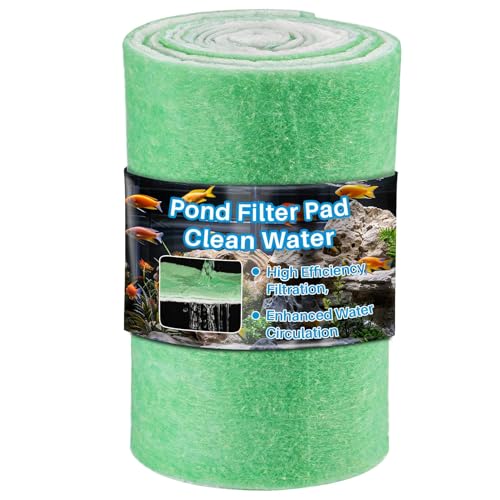 MAQIHAN 2PCS Pond Filter Media - 47.2Inch Aquarium Filter Media, Koi Pond Filter, Filter Sponge, Filter Floss for Fish Tank, Aquarium, Outdoor Ponds,Garden,Swimming Pool (Green & White)