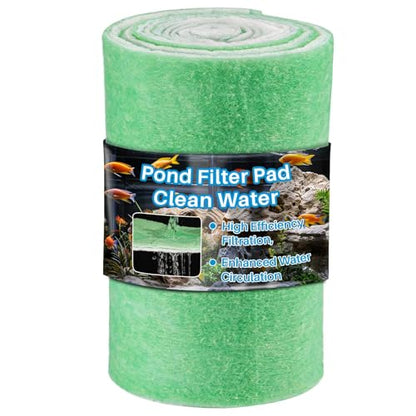 MAQIHAN 2PCS Pond Filter Media - 47.2Inch Aquarium Filter Media, Koi Pond Filter, Filter Sponge, Filter Floss for Fish Tank, Aquarium, Outdoor Ponds,Garden,Swimming Pool (Green & White)