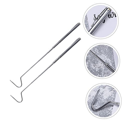Kisangel 2pcs Heavy Duty Snake Grabbers Reptile Catching Tool Sturdy Telescopic Snake Hook for Plumbers Comfort Grip