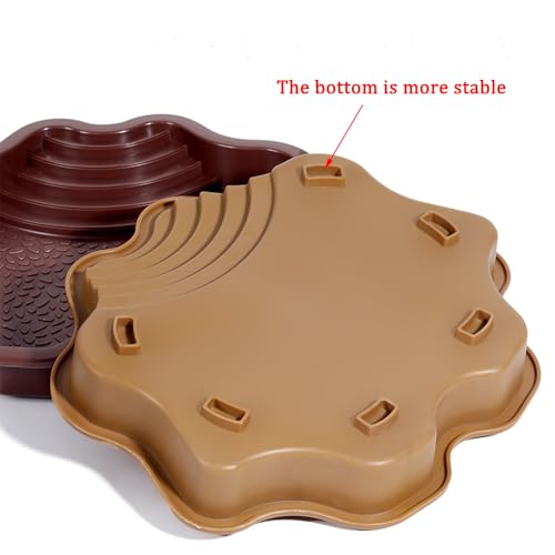 Extra Large Reptile Bathing Pool Reptile Feeding Dish Water Bowl with Ramp Aquarium Ornament for Gecko, Snake, Turtle, Bearded Dragon, Lizard Bath (Brown-red) - color: Brown-red