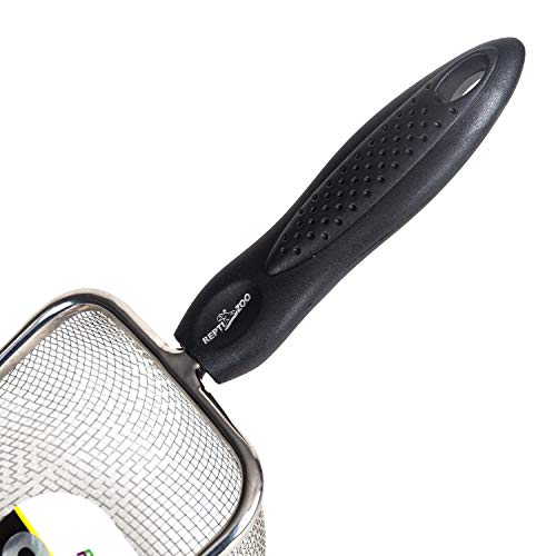 REPTI ZOO Reptile Sand Stainless Steel Fine Mesh Reptile Substrate Metal Sand Shovel Terrarium Substrate Long-Lasting Litter Cleaner Corner Scoop