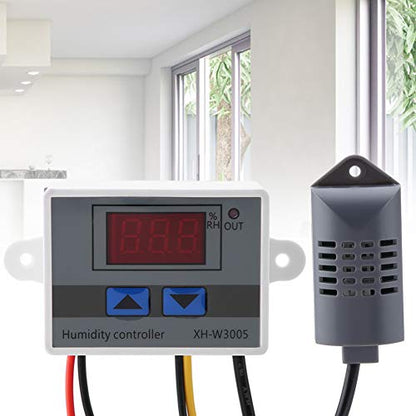 FTVOGUE XH-W3005 Humidity Sensor Switch 0~99% RH Humidity Switch 220V | Humidity Control Switch with 0.1%RH Accuracy. 0~99%RH Range. 1500W Load humidity controller 12v For Humidifier Dehumidifier