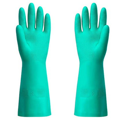 ThxToms Chemical Resistant Nitrile Gloves, Latex Rubber Free, 1 Pair, M | 15mil,Reusable Heavy Duty Diswashing Gloves, Resist Household Acid, Alkali, Solvent and Oil, Skin-Friendly & Anti-Slip Design - size: Medium