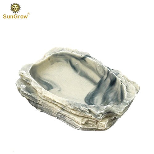SunGrow Small Hermit Crab Feeding Bowl, for Turtle, Leopard & Crested Gecko, Ball Python, Durable, Multifunctional Decor, Serve as Climbing Toy or Drinking Bowl