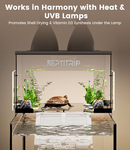 Turtle Basking Platform for 10-13 Inchs Wide Aquariums - Last Long Stainless Steel Supports & Mesh, Non-Slip Ramp for Aquatic Turtles, Turtle Tank Accessories(Large) - size: Fit 10-13 Inchs Wide