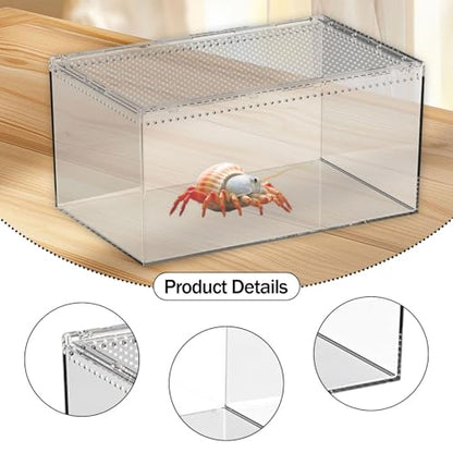Reptile Breeding Box Enclosure Cage for Geckos Hermit Crabs Hatching Case