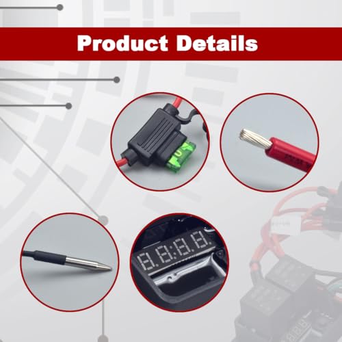 Digital Radiator Fan Controller Switch 12V/24V Kit with Adjustable Temperature Range 104-230°F, LED Display, Dual Fan Relay Replacement 0444
