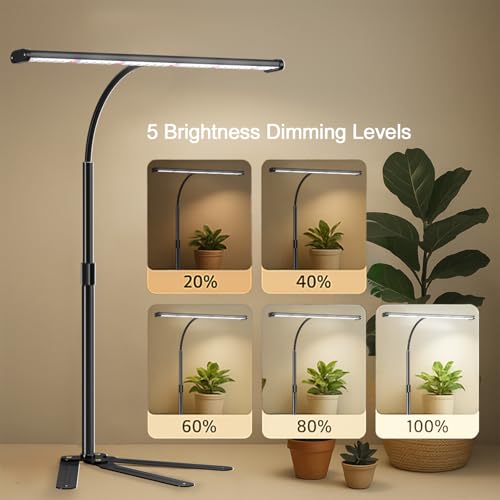 GYTF Super-Bright Plant Grow Light, 6000K 108LEDs Full Spectrum Plant Lamp with Timer 4/8/12Hrs & Height Extendable for Home Office Desktop Indoor Plants, 12V 3A High Power Output for Faster Growth