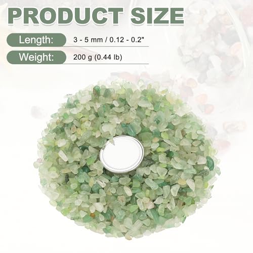 Crystal Chips Stone, 0.44 Lb Fluorite Gravel Rocks (Green Aventurine, 3-5 Mm) - color: Green, size: 3 - 5 mm